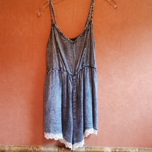 Denim / lace ROMPER !!